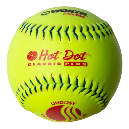 Worth 12" Classic Plus USSSA Hot Dot Slowpitch Softballs (Dozen): UHD12SY -Sports Gear Shop UHD12SY