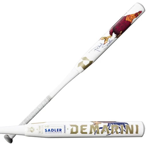 2023 DeMarini Paul Saddler 13" SSUSA Senior Slowpitch Softball Bat: WBD2347010 -Sports Gear Shop WBD2347010 7 Paul Sadler Signature SP WH GD.png.cq5dam.web .1200.1200