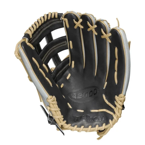 2021 Wilson A2000 1799SS 12.75" SuperSkin Outfield Baseball Glove: WBW1001121275 -Sports Gear Shop WBW100112 1 A2000 OF 1799SS 1275 Black GreySS Blonde.png.cq5dam.web .1200.1200