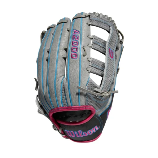 Wilson A2000 SCSP13SS 13" Slowpitch Softball Fielding Glove: WBW10040213 -Sports Gear Shop WBW100402 0 A2000 SP13 SC 13 GreyDimpled GreySS BlackSS.png.cq5dam.web .1200.1200