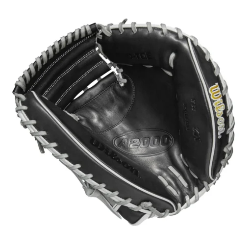 2023 Wilson A2000 M2 33.5" Baseball Catcher's Mitt: WBW100977335 -Sports Gear Shop WBW100977 1 A2000 C M2SS 335 Grey Black.png.cq5dam.web .1200.1200