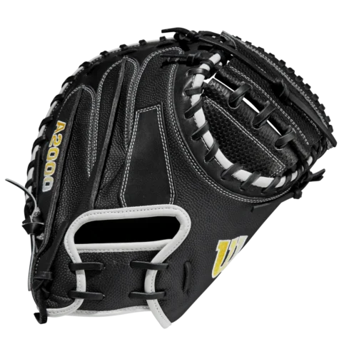 2023 Wilson A2000 M1DSS 33.5" Baseball Catcher's Mitt: WBW100995335 -Sports Gear Shop WBW100995 0 A2000 C M1DSC 335 BlackSS BlackDimple White WilsonGold