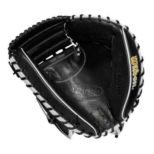 2023 Wilson A2000 M1DSS 33.5" Baseball Catcher's Mitt: WBW100995335 -Sports Gear Shop WBW100995 1 A2000 C M1DSC 335 BlackSS BlackDimple White WilsonGold