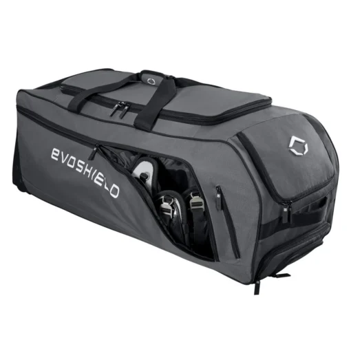 Evoshield Stone Wall Wheeled Bag (Multiple Colors): WTV9400 -Sports Gear Shop WTV9400GY 6 Evoshield Stonewall Wheeled Bag Catcher Pocket a.png.cq5dam.web .1200.1200