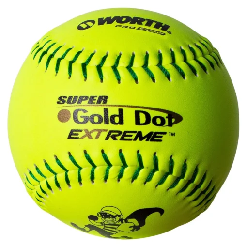 Worth 12" Super Gold Dot ISA Slowpitch Softballs (Dozen): IS44CY -Sports Gear Shop Worth ISA IS44CY Softballs