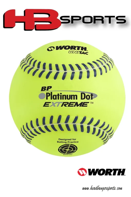 Worth Platinum Dot EXTREME Batting Practice Softballs: BPX12U -Sports Gear Shop Worth Softball PlatinumDotExtreme BP12XU