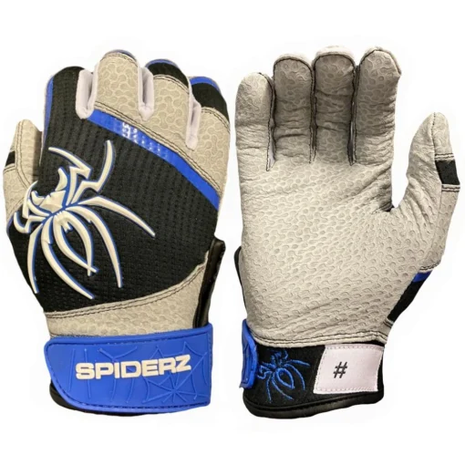 2022 Spiderz PRO Model Batting Gloves: Black/Royal Blue/White -Sports Gear Shop problackroyal